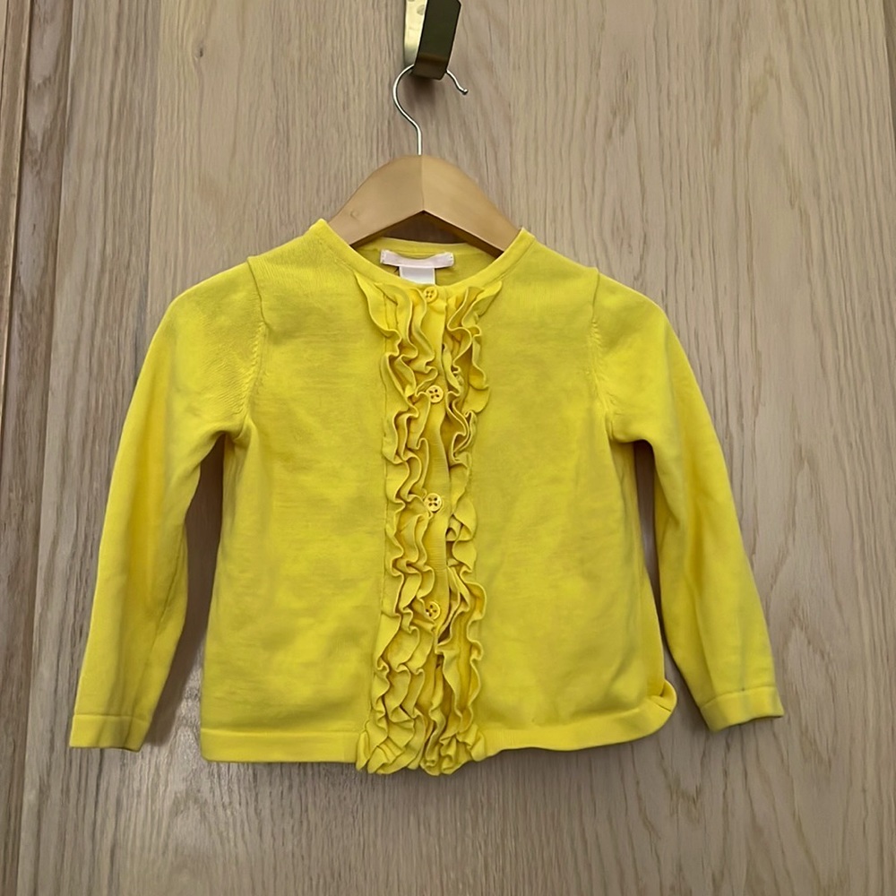 Janie and Jack: Adorable yellow sweater with ruffle detail. Size 2T